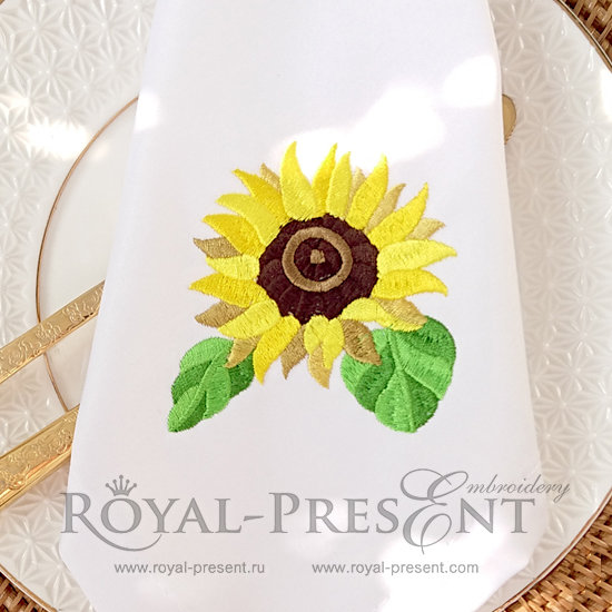 Machine Embroidery Design Sunflower - 2 sizes RPE-412-02
