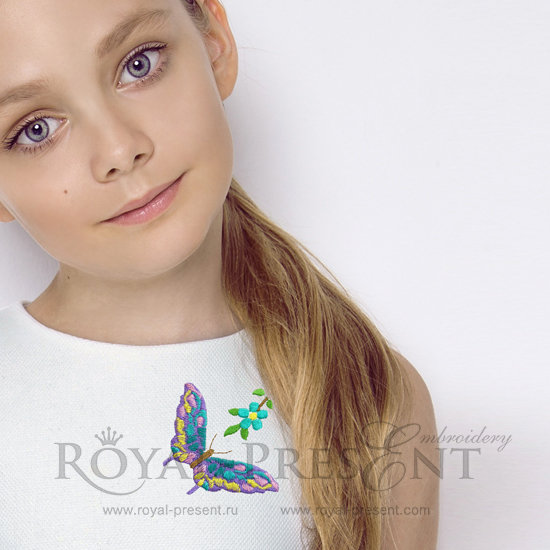 Machine Embroidery Design Multicolored Butterfly RPE-897-3