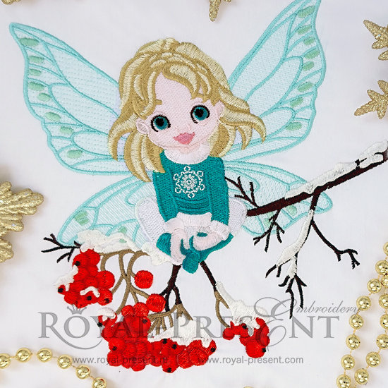 Machine Embroidery Design Winter Fairy - 2 sizes RPE-182