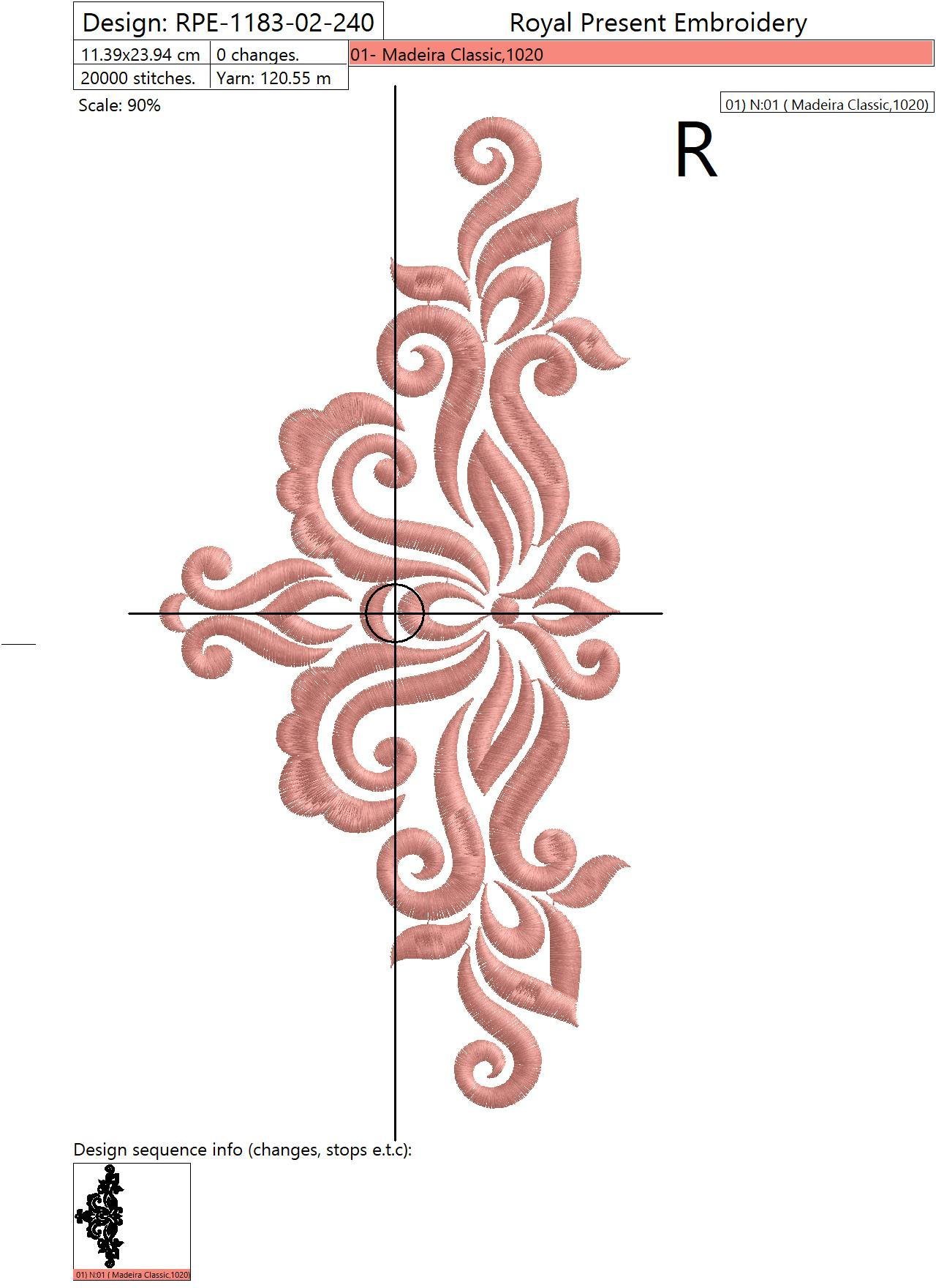 Machine Embroidery Design Ornamental Elegant Decor II - 3 sizes
