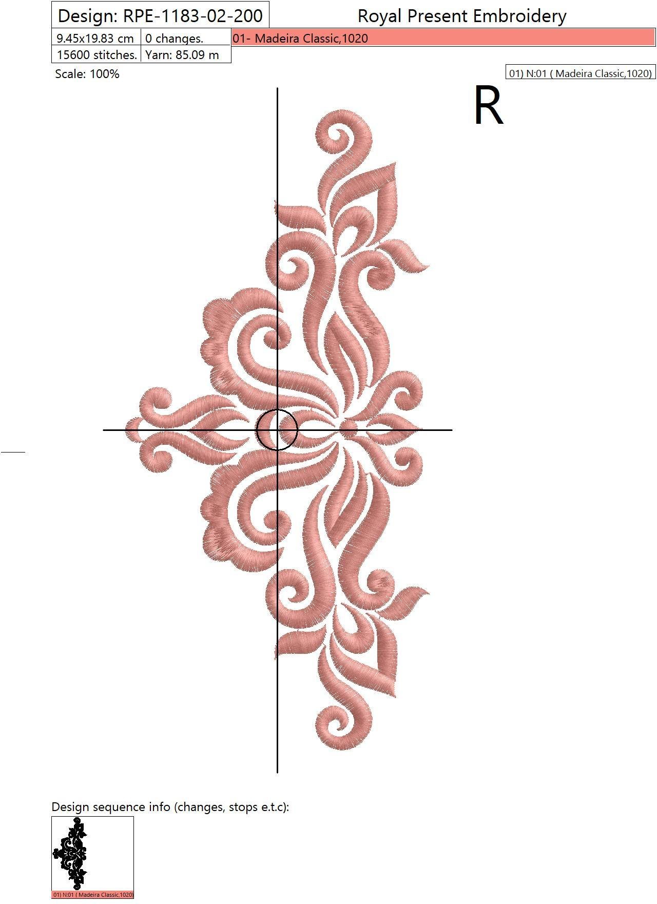 Machine Embroidery Design Ornamental Elegant Decor II - 3 sizes