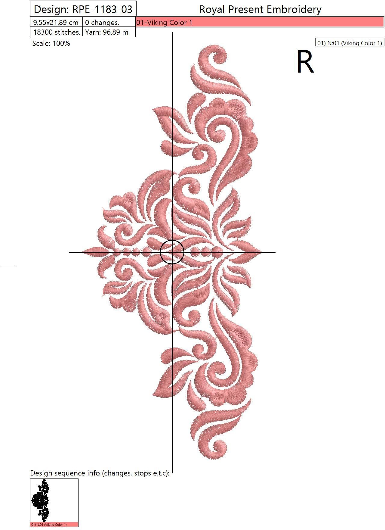 Machine Embroidery Design Ornamental Elegant Decor III - 3 sizes