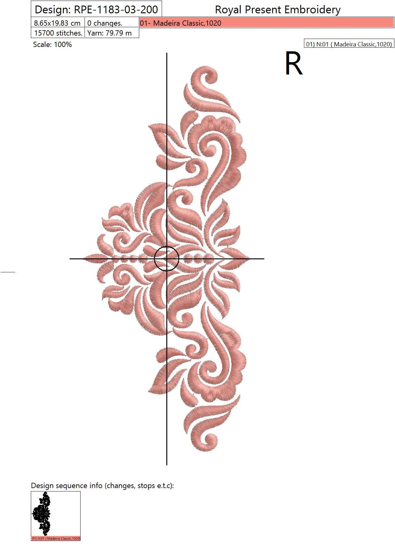 Machine Embroidery Design Ornamental Elegant Decor III - 3 sizes