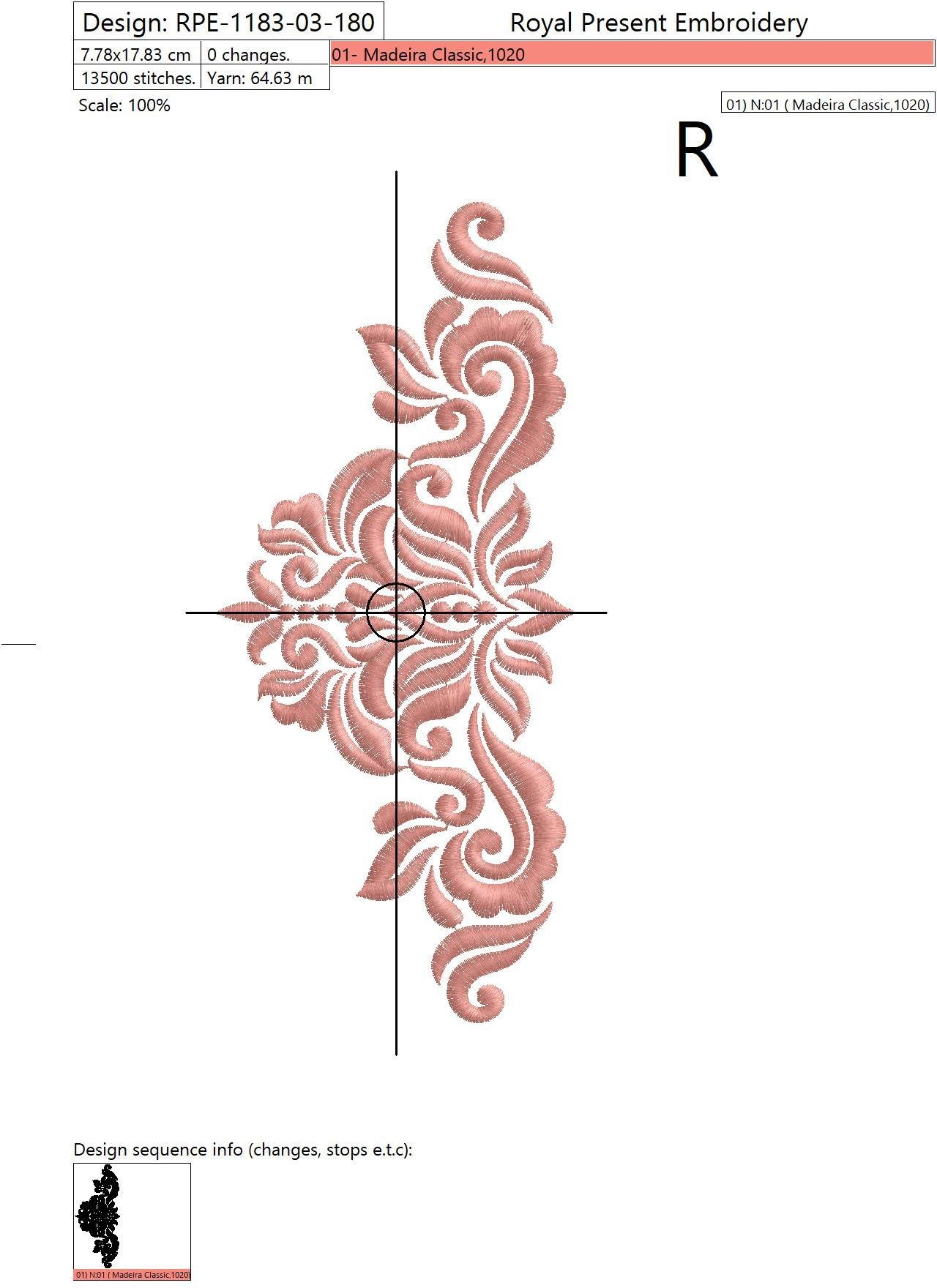 Machine Embroidery Design Ornamental Elegant Decor III - 3 sizes