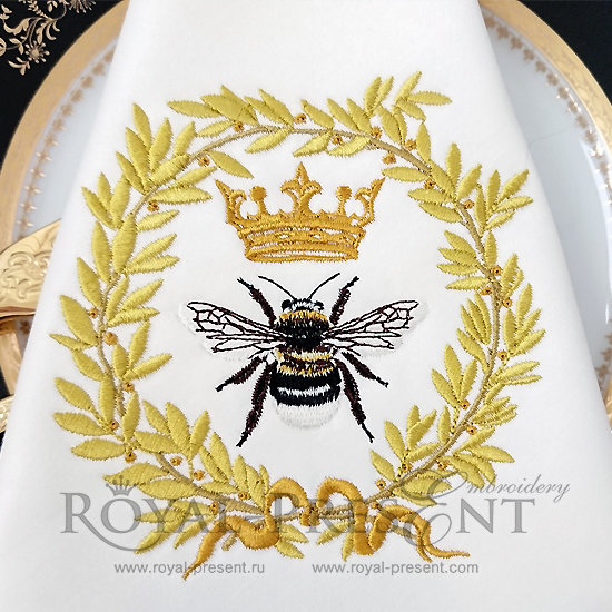 Machine Embroidery Design French Napoleonic Bee - 3 sizes RPE-721