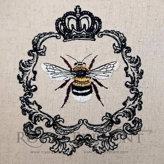 French Machine Embroidery Design Queen Bee - 3 sizes RPE-217
