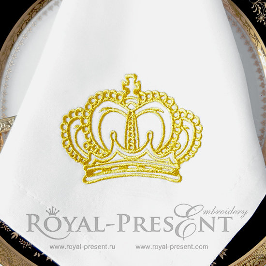 Machine Embroidery Design Royal Crown - 5 sizes RPE-280