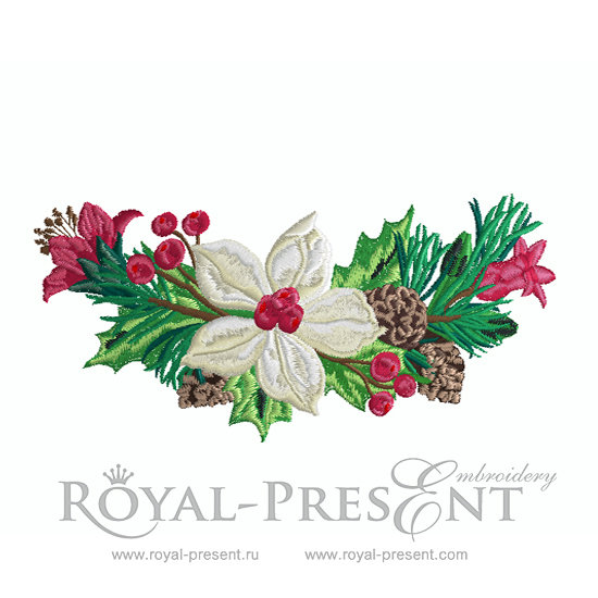 Christmas garland Machine Embroidery Design RPE-555-01