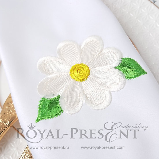 Free Machine Embroidery Design Daisy FRP-022