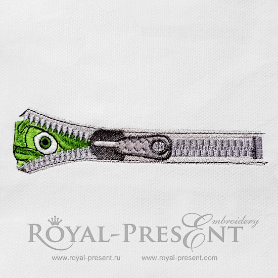 Machine Embroidery Design Zipper and eye - 2 sizes RPE-885-001