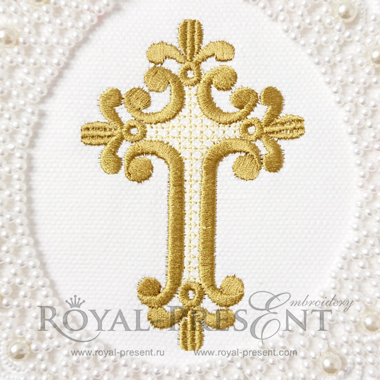 Machine Embroidery Design Cross - 2 sizes RPE-690