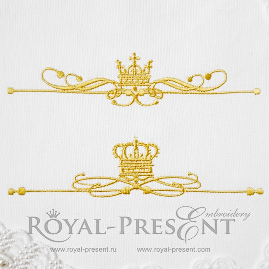 Machine Embroidery Designs Classic ornament with crown - 4 sizes RPE-1186