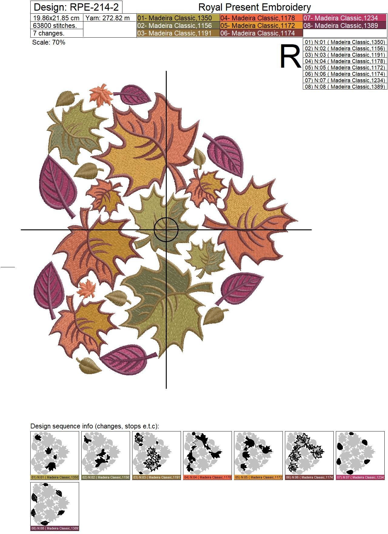 Machine Embroidery Design Autumn heart - 4 sizes