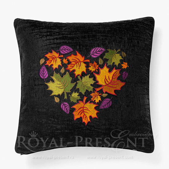 Machine Embroidery Design Autumn heart - 4 sizes RPE-214