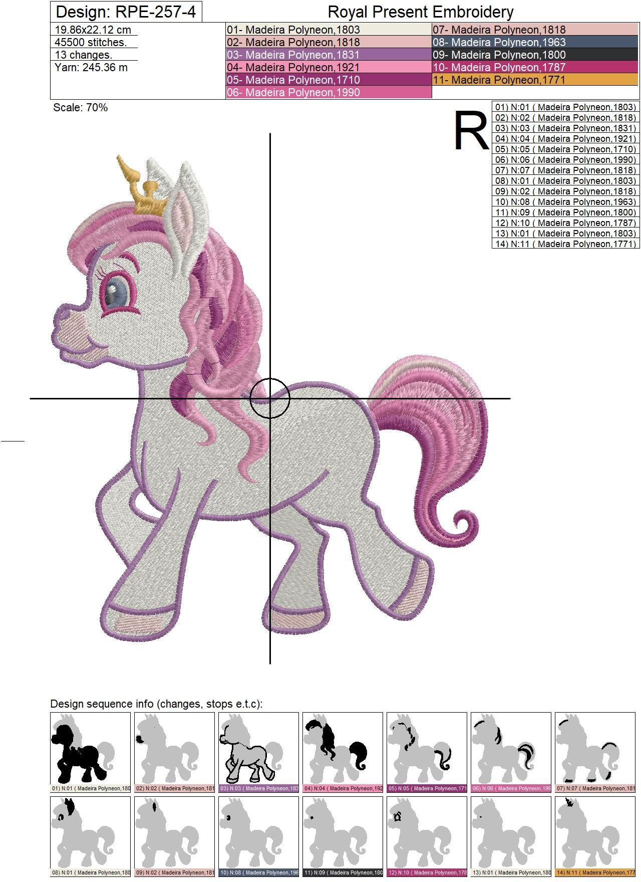 Machine Embroidery Design My Little Pony - 4 sizes