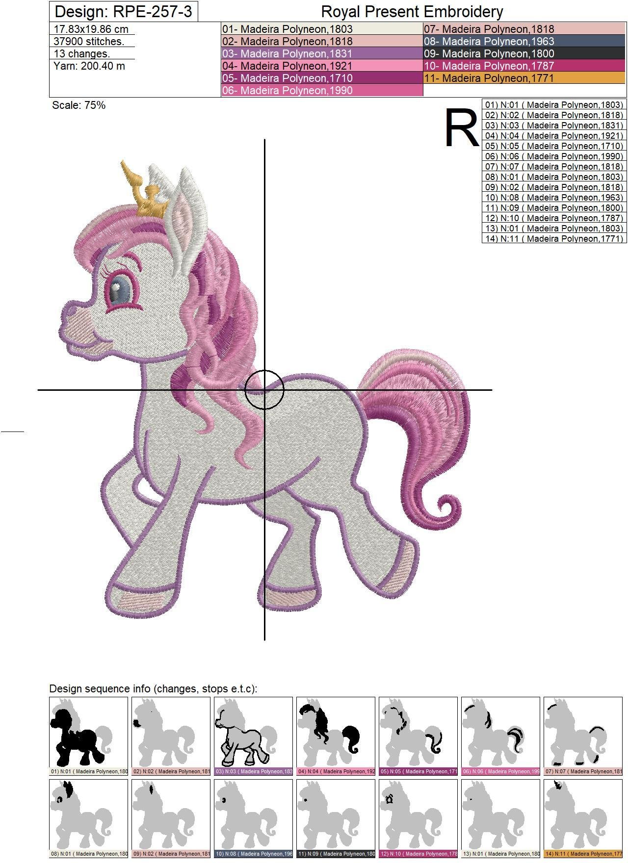Machine Embroidery Design My Little Pony - 4 sizes