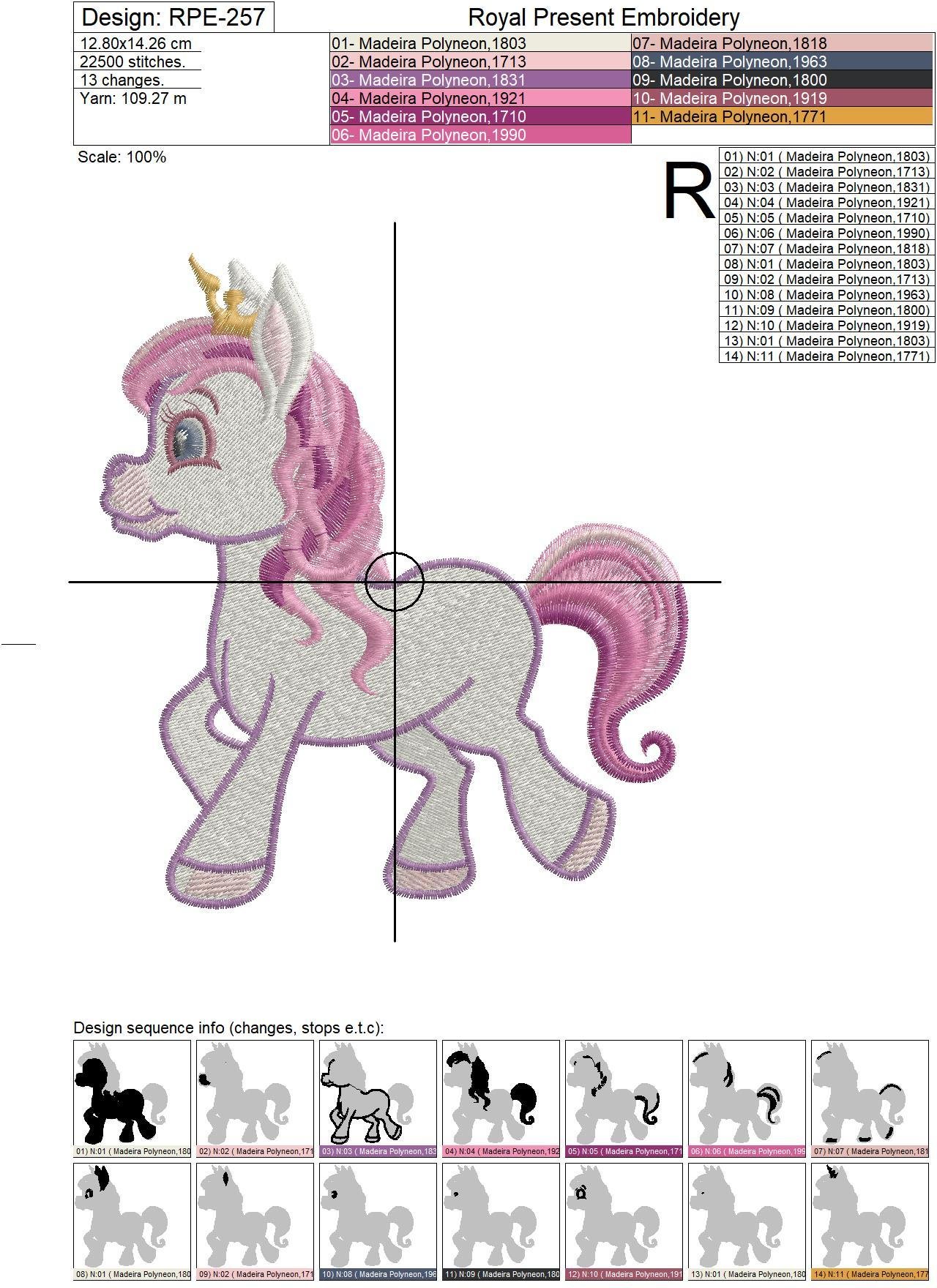 Machine Embroidery Design My Little Pony - 4 sizes