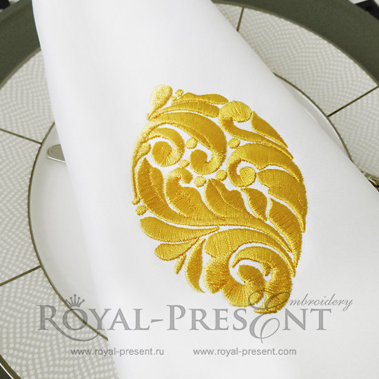 Ornate Machine Embroidery Design Lemon RPE-441