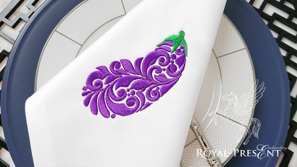 Eggplant Free Machine embroidery design - 3 sizes