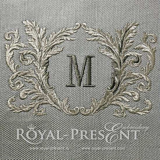 Baroque Blank Monogram Machine Embroidery Design - 6 sizes RPE-1205