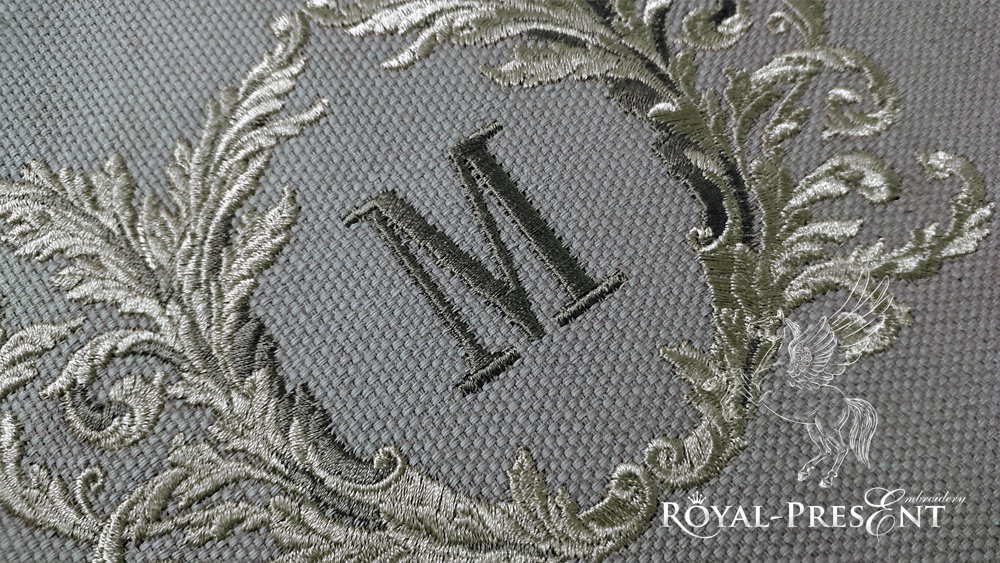 Baroque Blank Monogram Machine Embroidery Design - 6 sizes