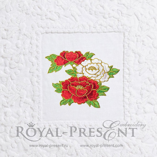 Peonies Machine Embroidery Design