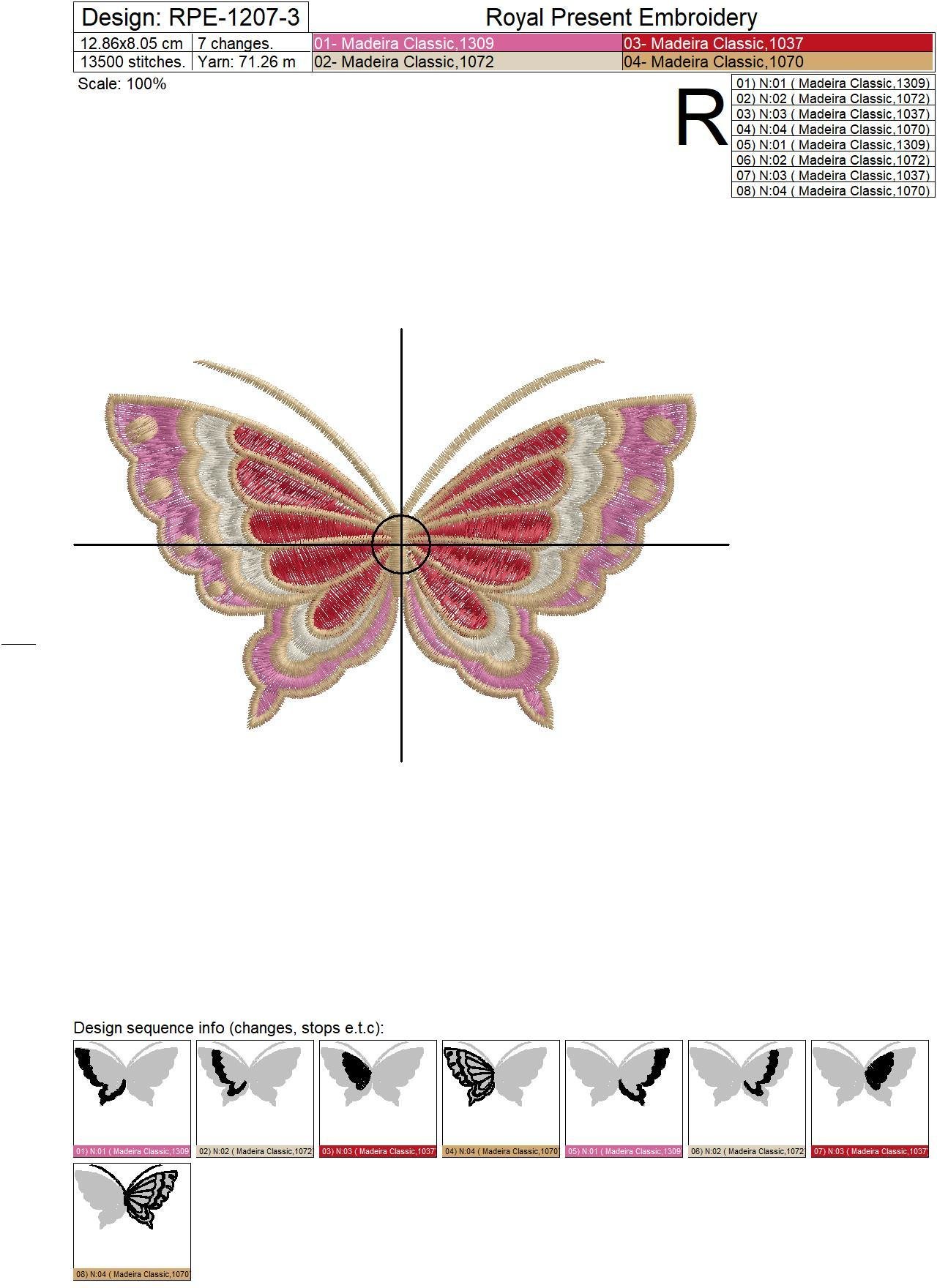 Butterfly Machine Embroidery Design - 3 sizes