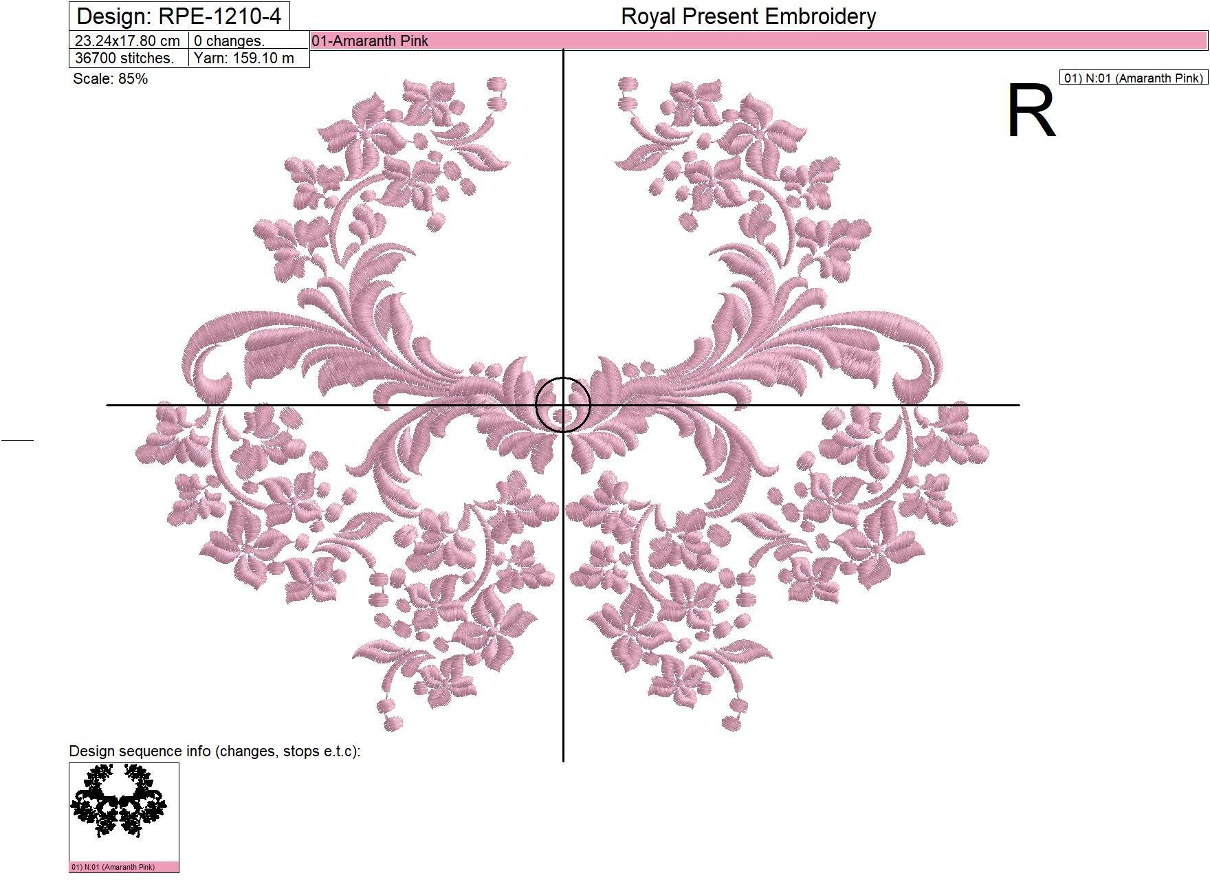 Machine Embroidery Design Floral Monogram Frame - 4 sizes