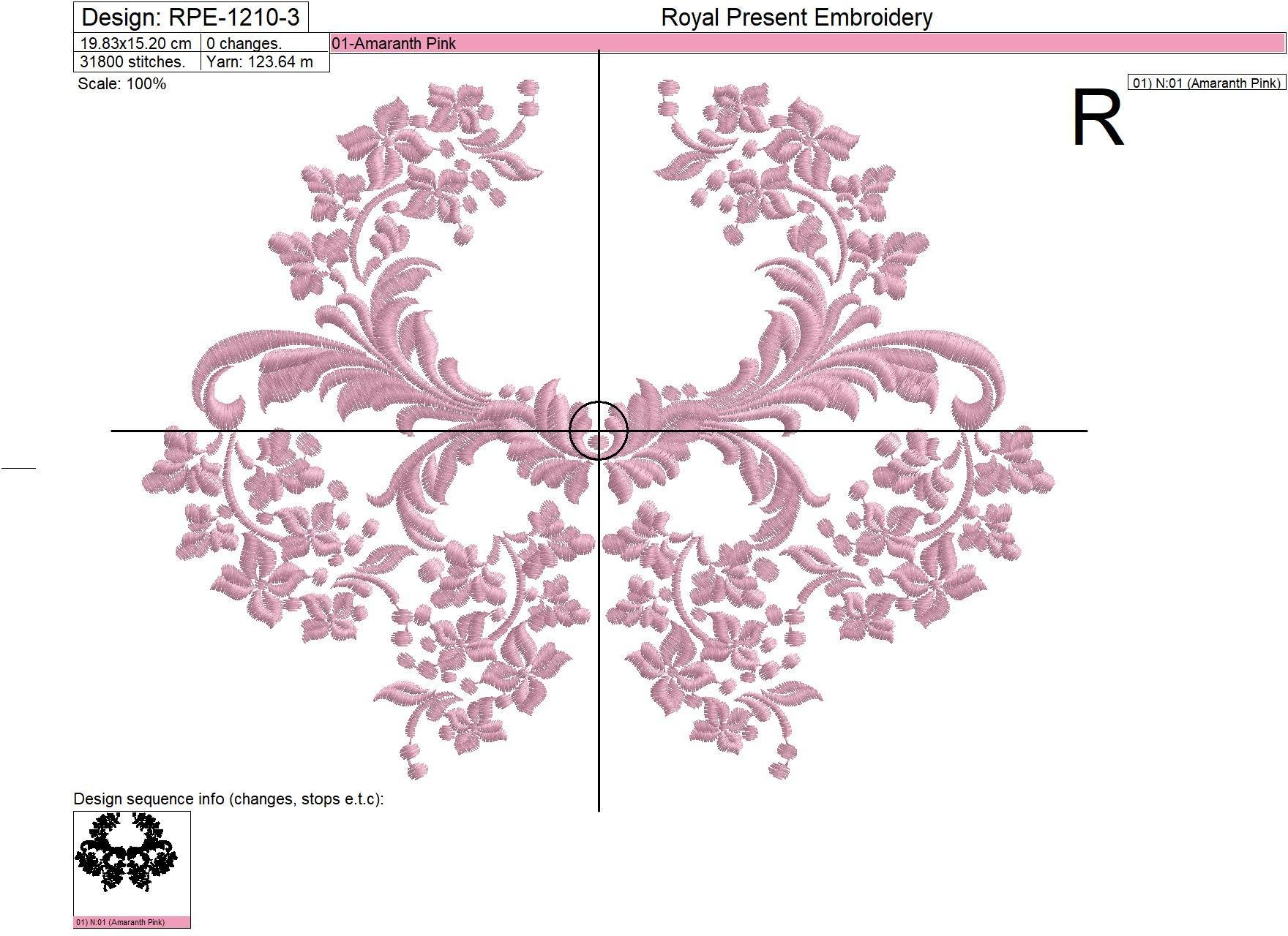 Machine Embroidery Design Floral Monogram Frame - 4 sizes