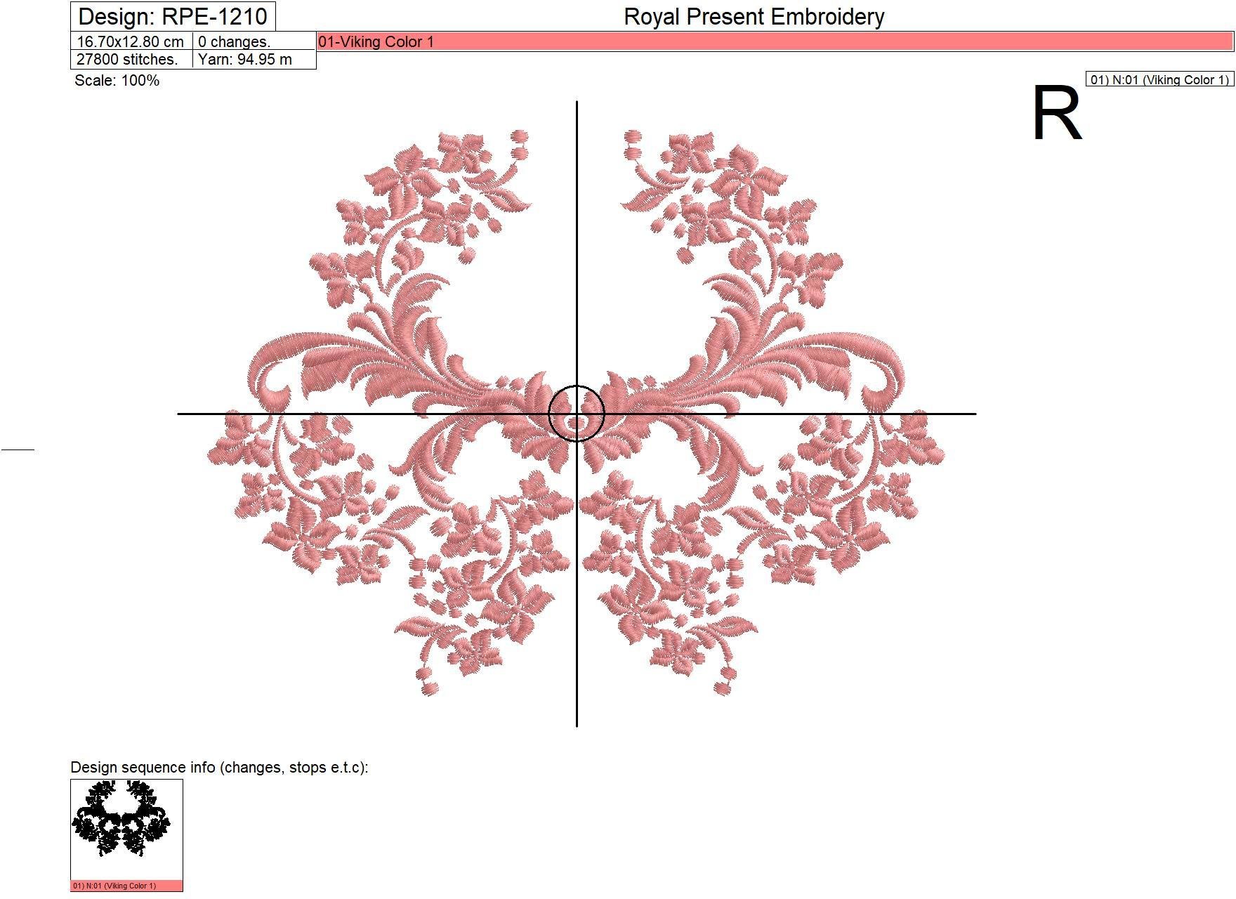Machine Embroidery Design Floral Monogram Frame - 4 sizes
