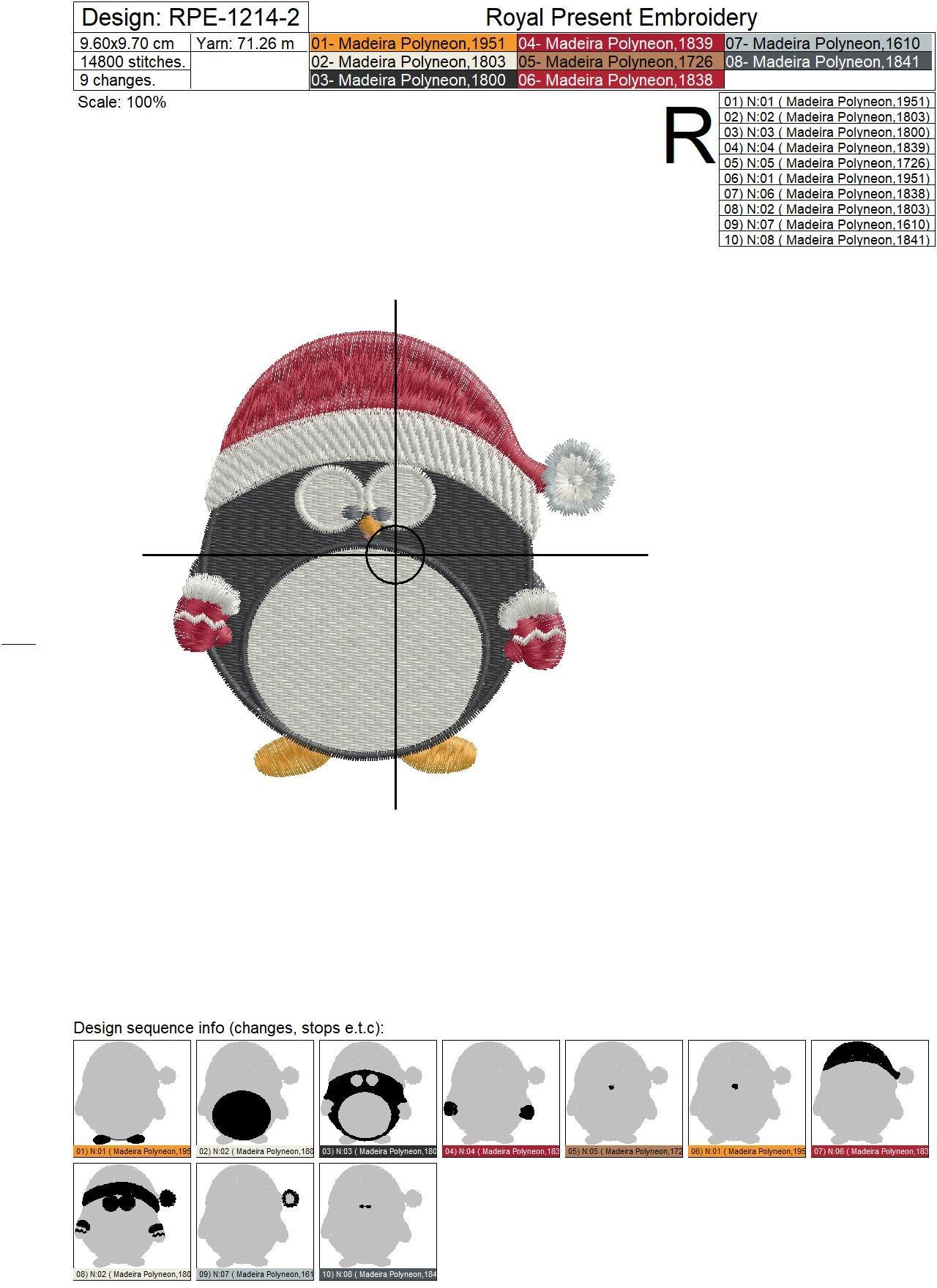 Cute Penguins Machine Embroidery Designs
