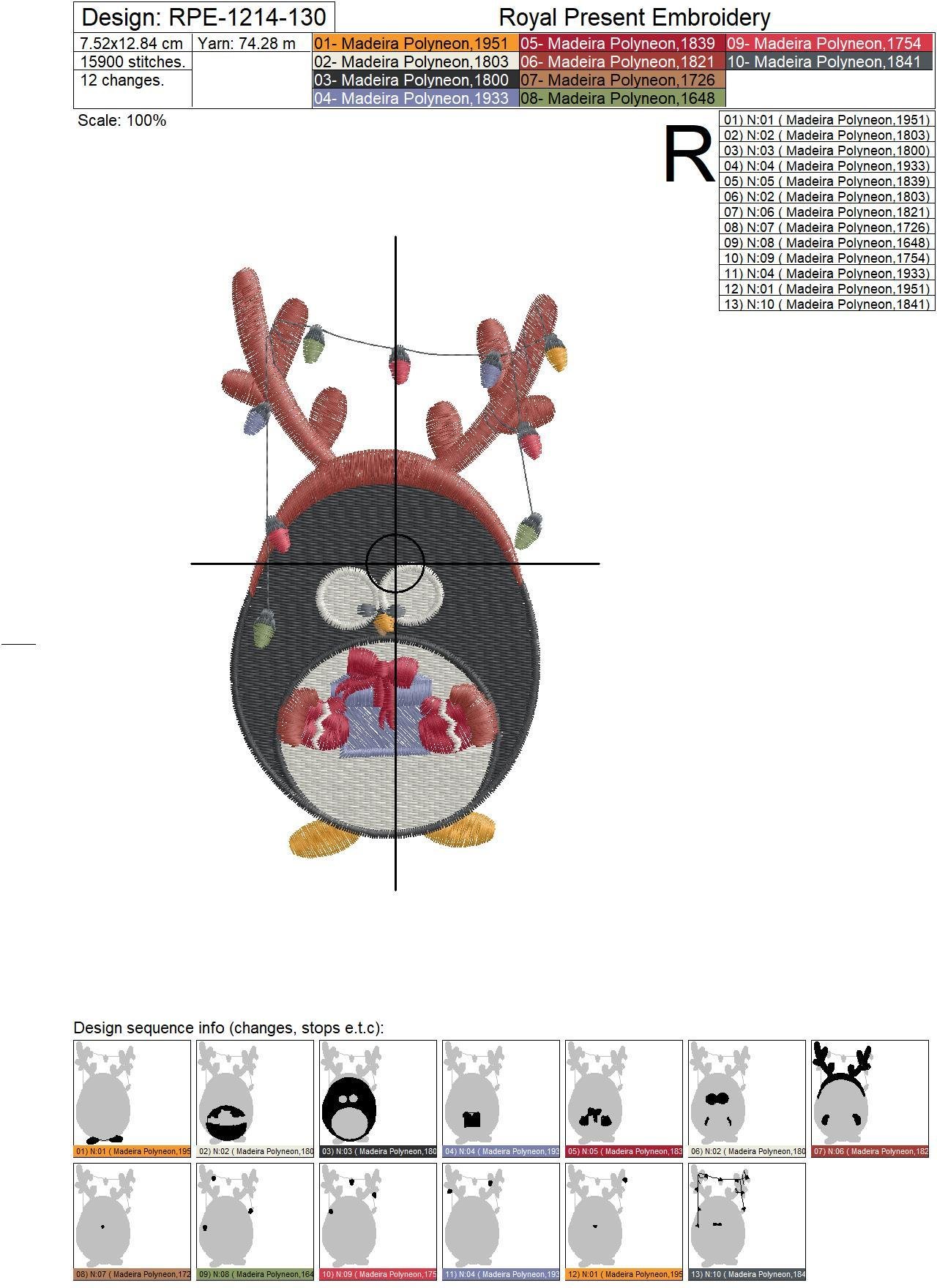 Cute Penguins Machine Embroidery Designs