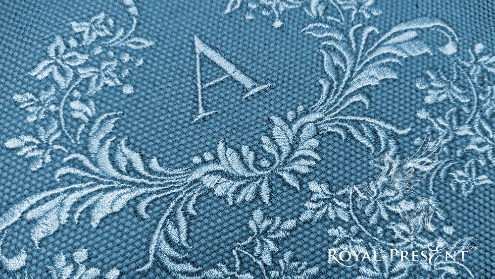 Machine Embroidery Design Floral Monogram Frame - 4 sizes