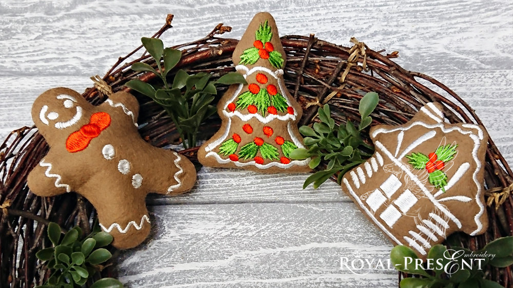 In The Hoop Machine Embroidery Designs Christmas Gingerbread Cookies
