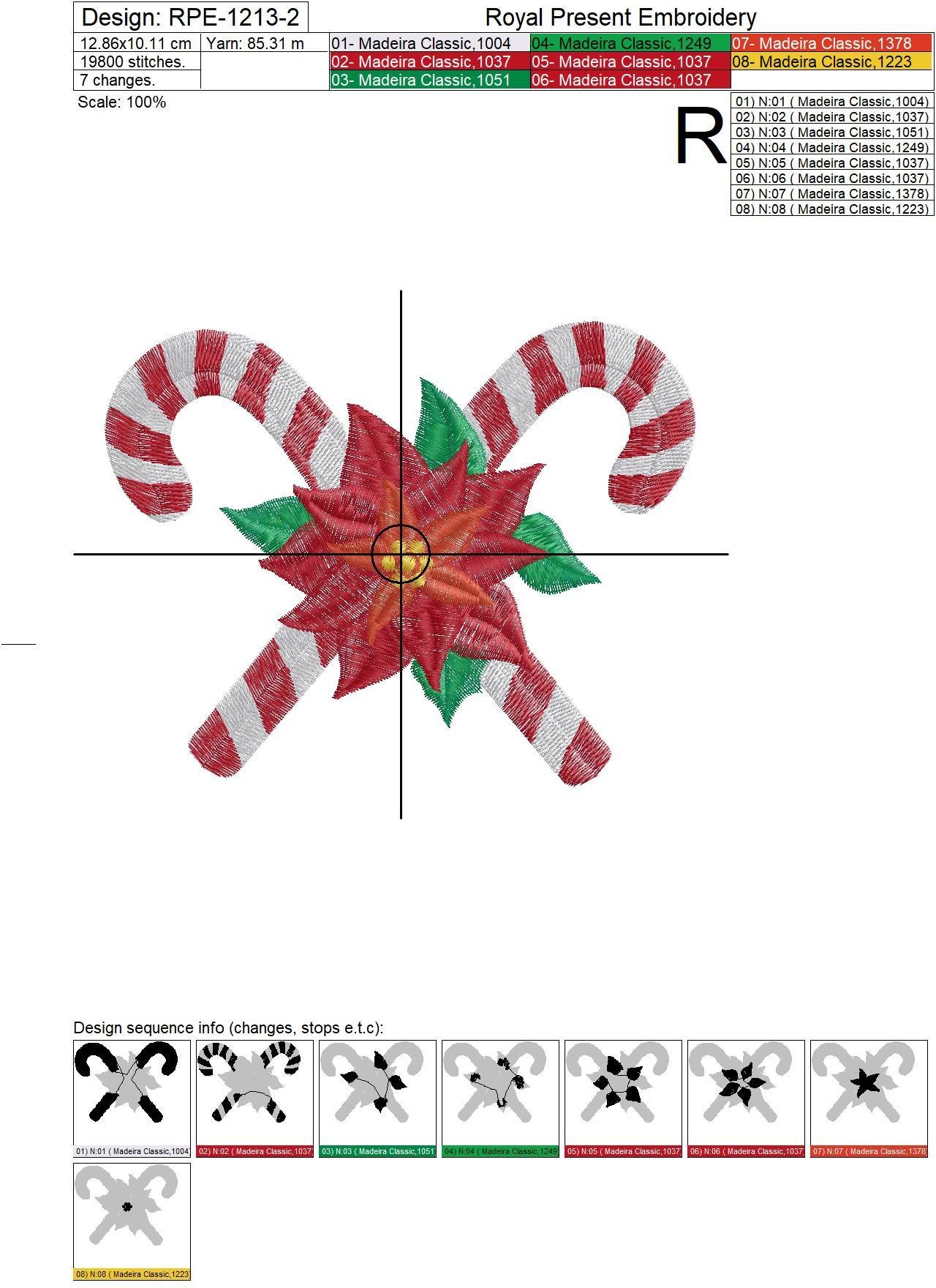 Christmas Lollipops Machine Embroidery Design - 3 sizes