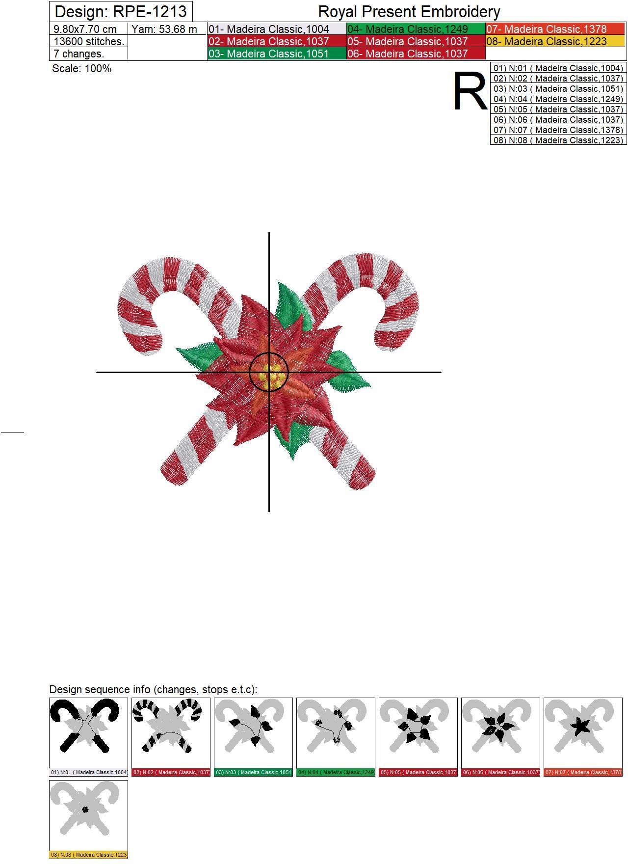 Christmas Lollipops Machine Embroidery Design - 3 sizes
