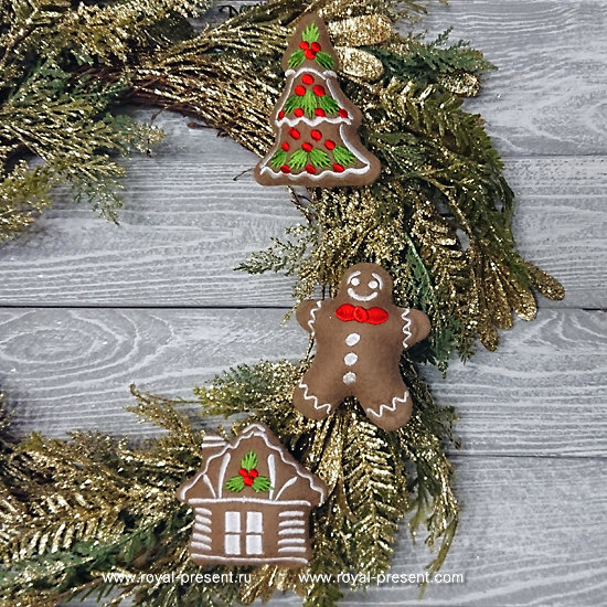 In The Hoop Machine Embroidery Designs Christmas Gingerbread Cookies RPE-1225