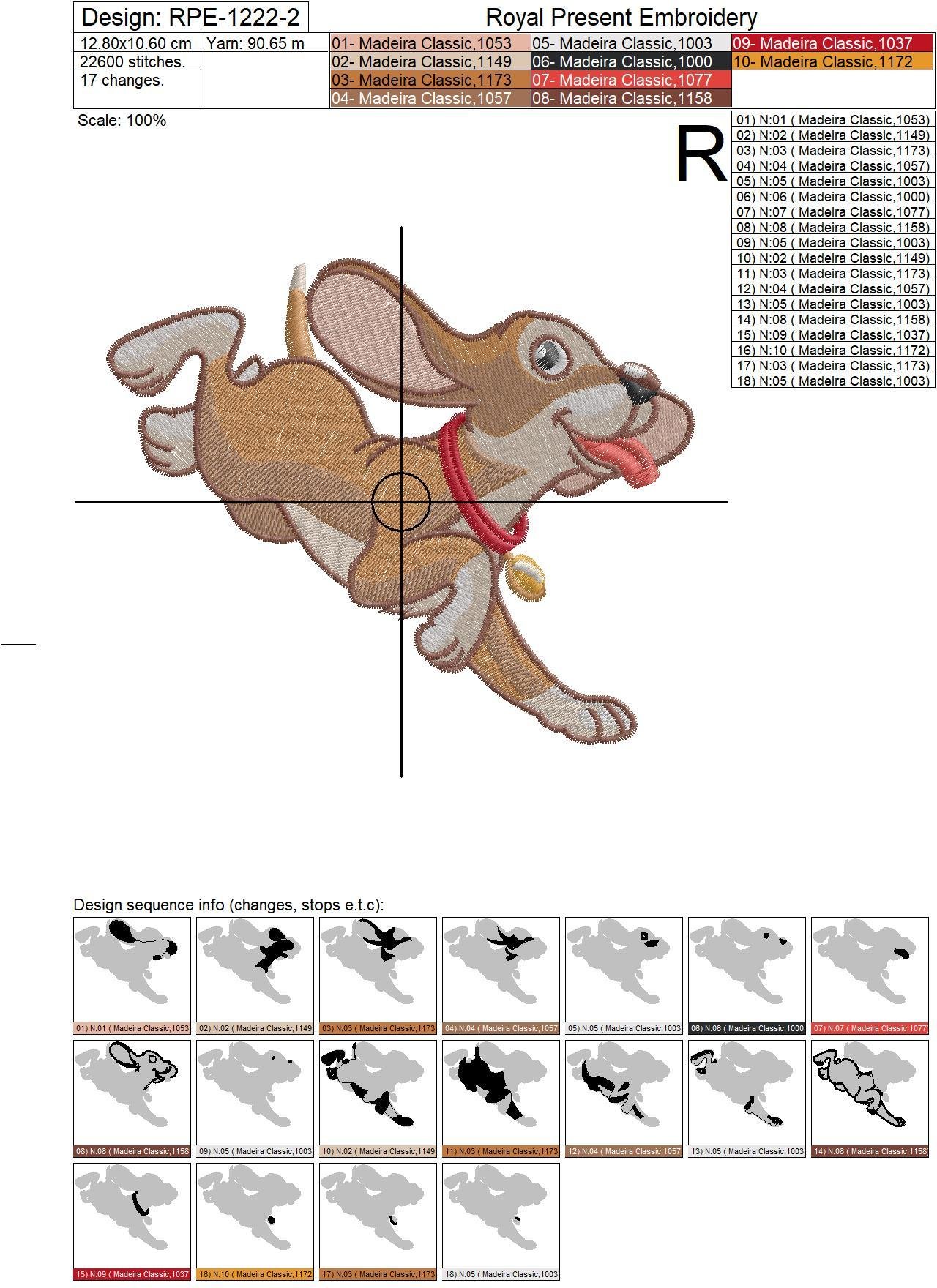 Machine Embroidery Designs Cute Fun Puppy - 3 sizes