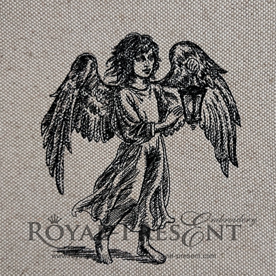 Machine Embroidery Design Angel with lantern