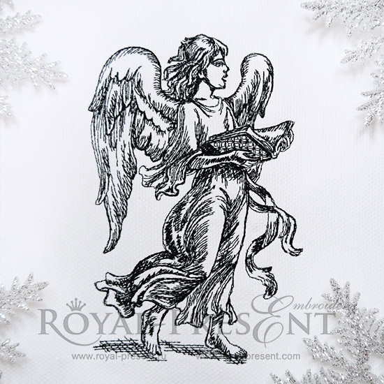 Machine Embroidery Design Singing Angel RPE-962