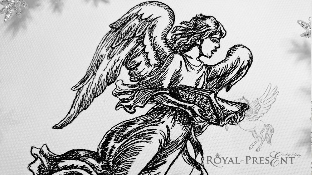 Machine Embroidery Design Singing Angel