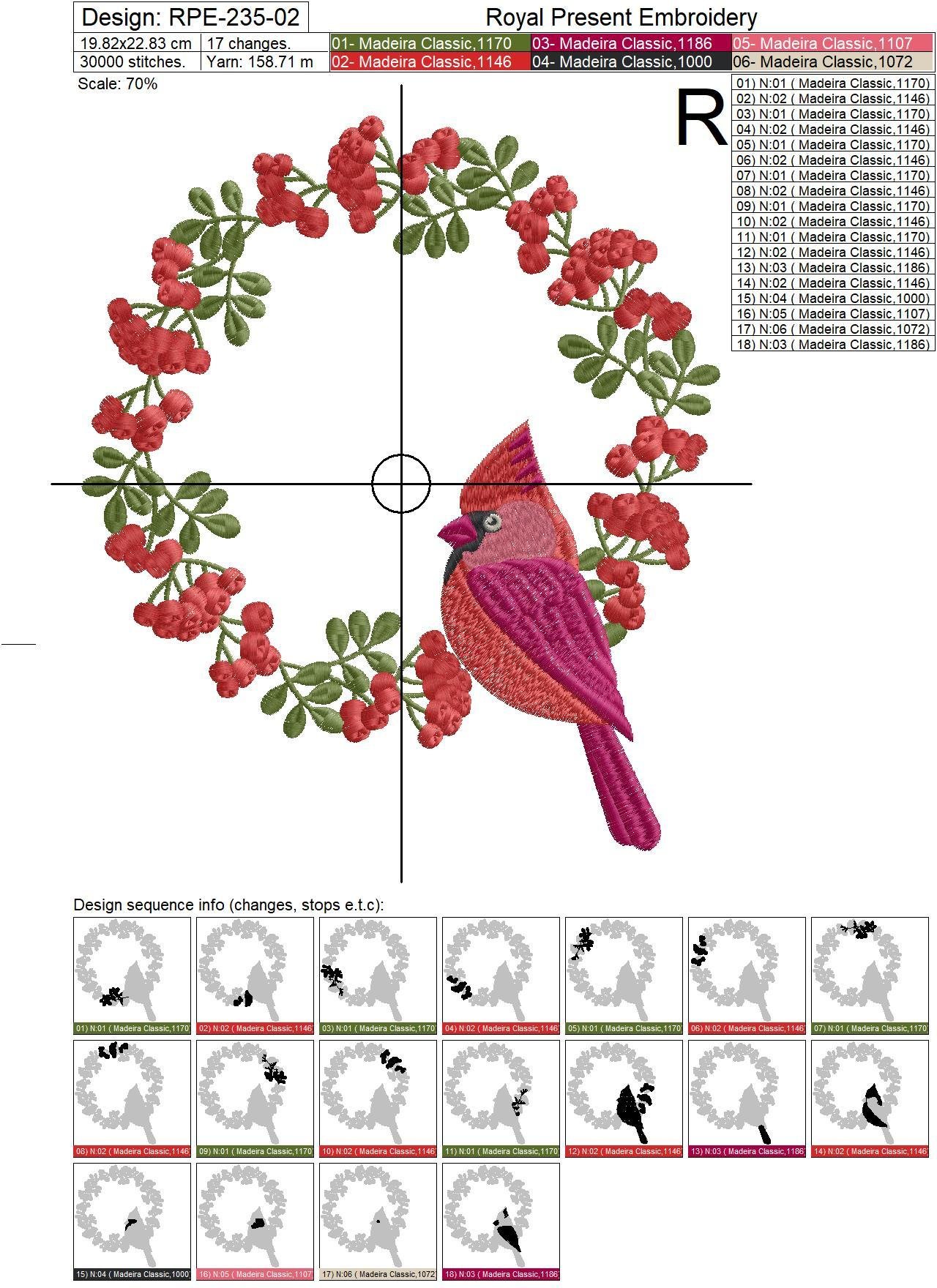 Machine Embroidery Design Rowan frame - 3 sizes
