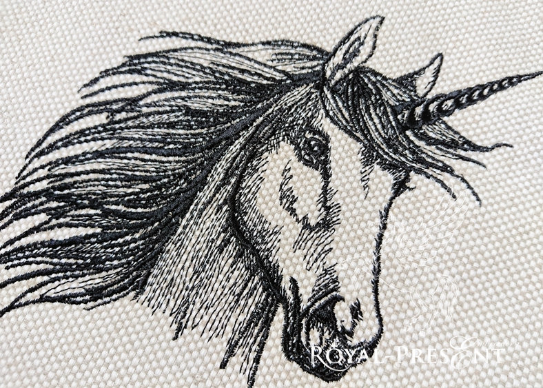 Machine Embroidery Design Unicorn - 3 sizes
