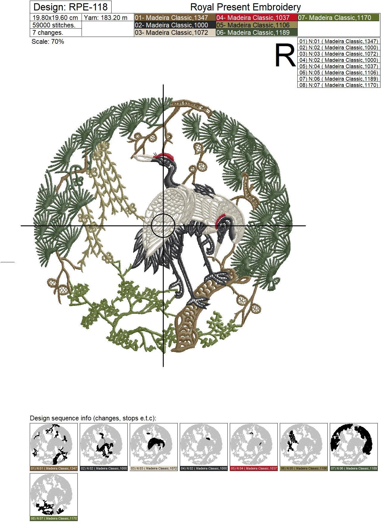 Herons Machine Embroidery Design