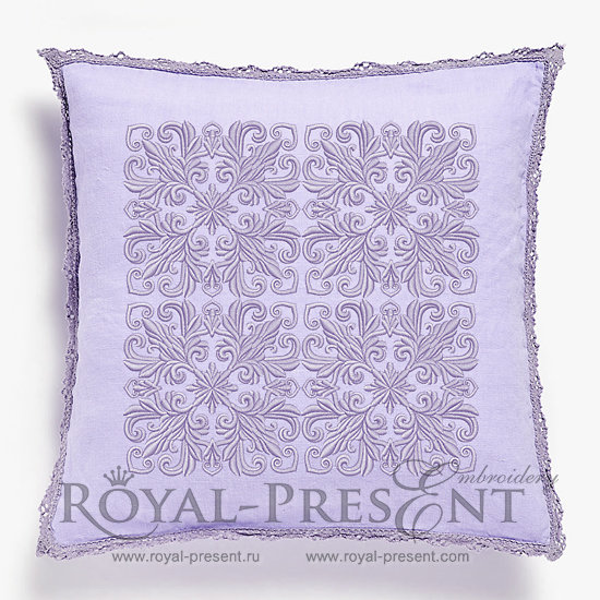 Quilt Block Machine Embroidery Design Lilac Color - 7 sizes RPE-093