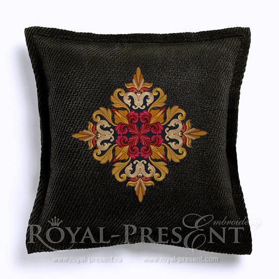 Medieval Acanthus Quilt Block Machine Embroidery Design - 7 sizes