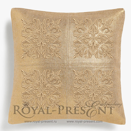 Gold Quilt Block Machine Embroidery Design - 7 sizes RPE-260