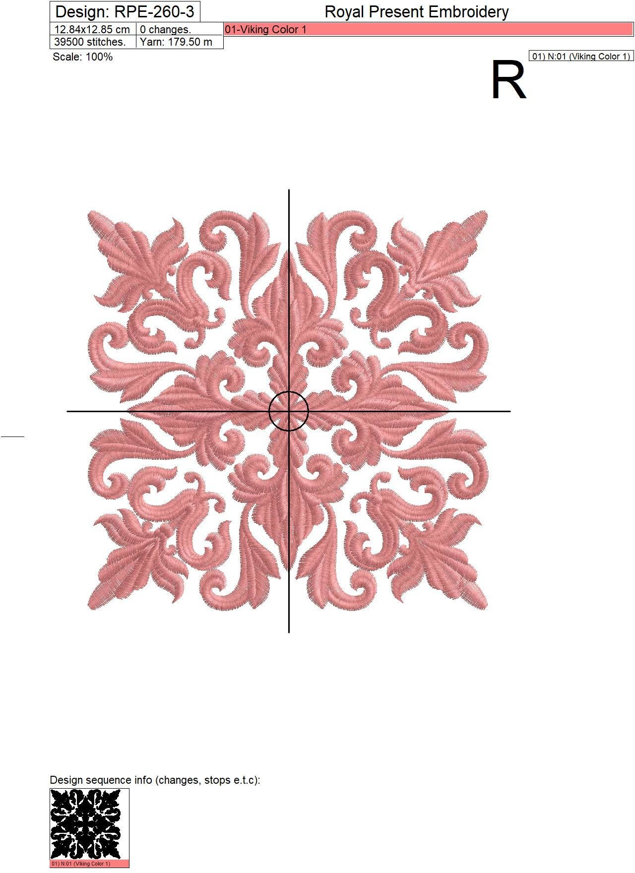 Gold Quilt Block Machine Embroidery Design - 7 sizes