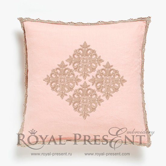 Quilt Block Machine Embroidery Design Pink Color - 7 sizes RPE-813
