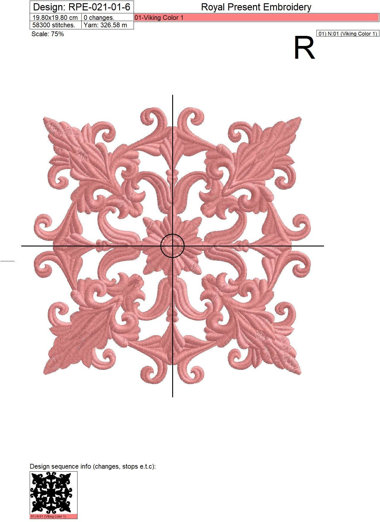 Grey Quilt Block Machine Embroidery Design - 7 sizes
